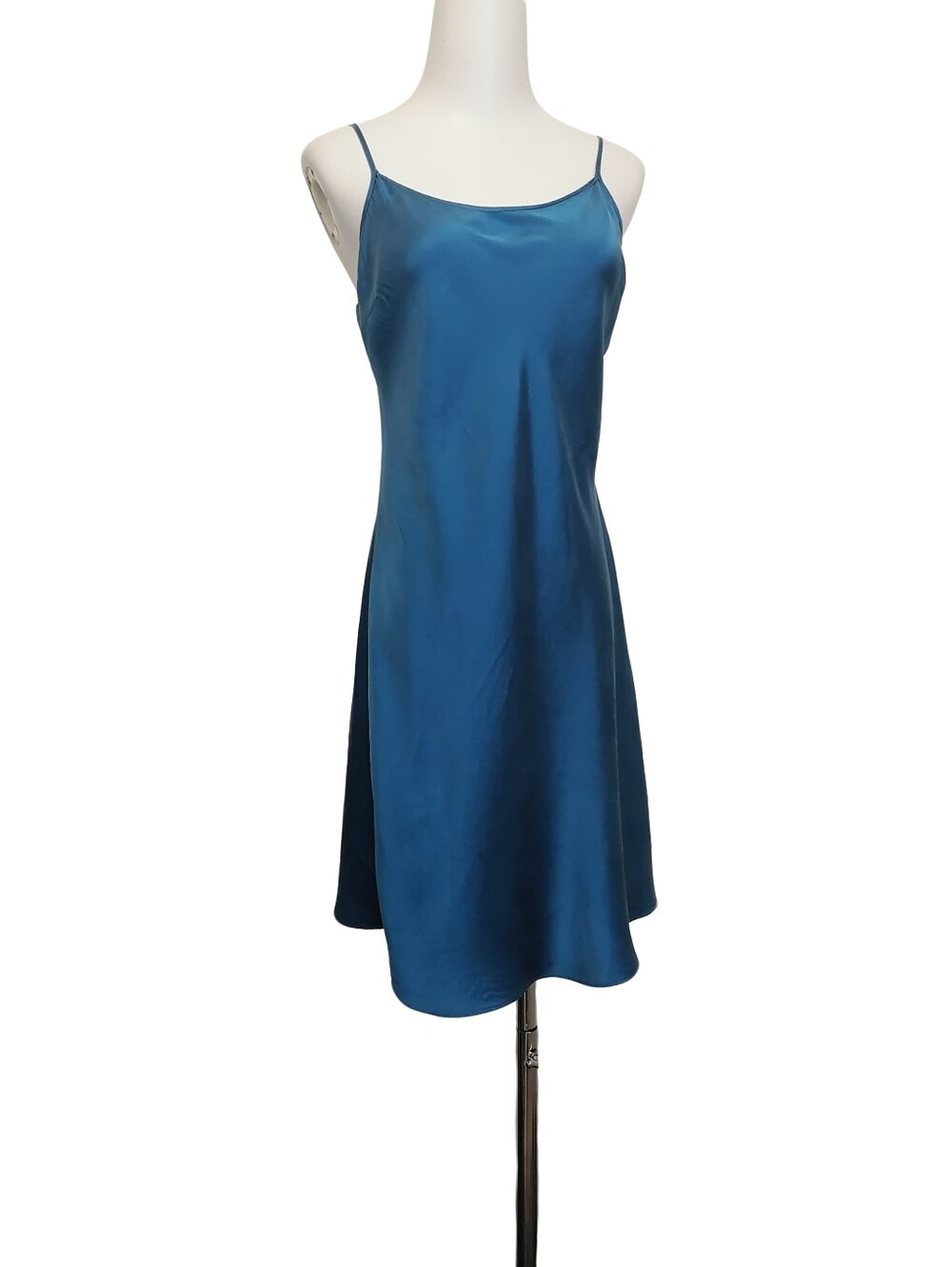 🐦Teal Blue 100% Silk Slip Dress